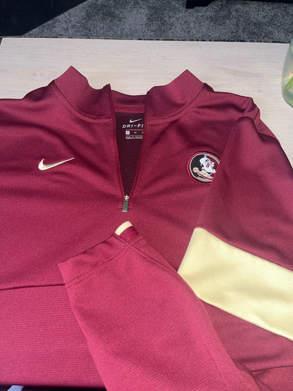 Nike Garnet & Gold FSU Quarter-Zip Dri-FIT Pullover